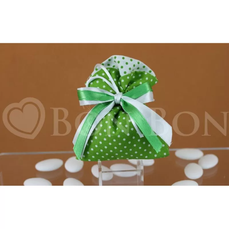 Sacchetto prima comunione pois verde busta a incrocio Liete Creazioni - 1