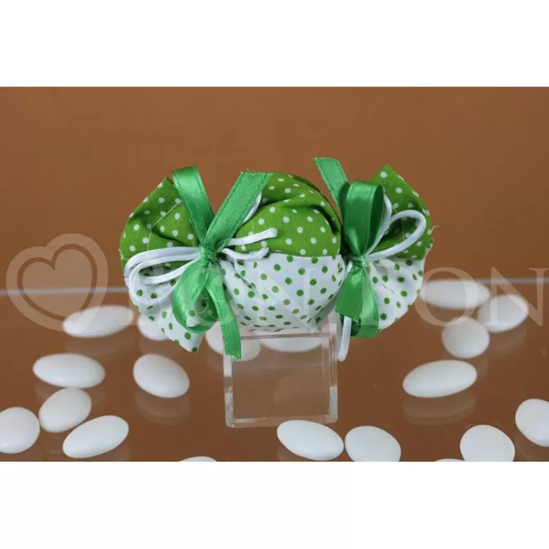 Sacchetto prima comunione pois verde caramella Liete Creazioni - 1