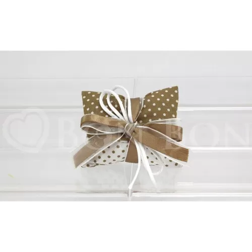 Sacchetto matrimonio pois nocciola busta lettera piccola Liete Creazioni - 1
