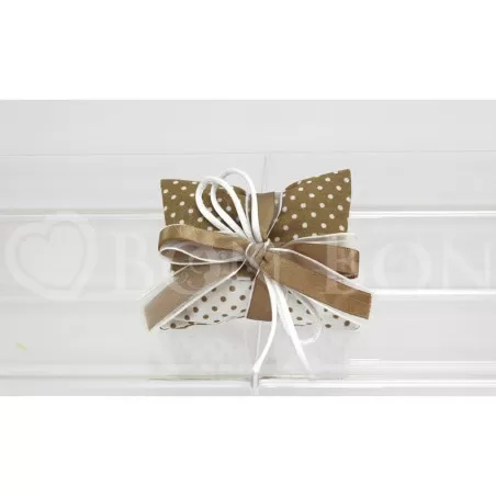 Sacchetto matrimonio pois nocciola busta lettera piccola Liete Creazioni - 1
