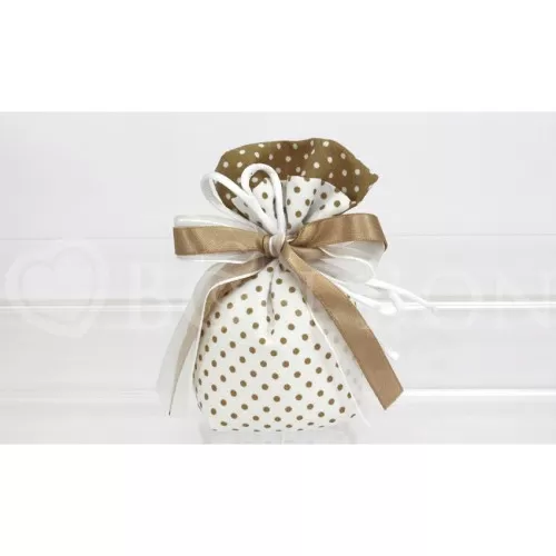 Sacchetto matrimonio pois nocciola busta sfalsata Liete Creazioni - 1
