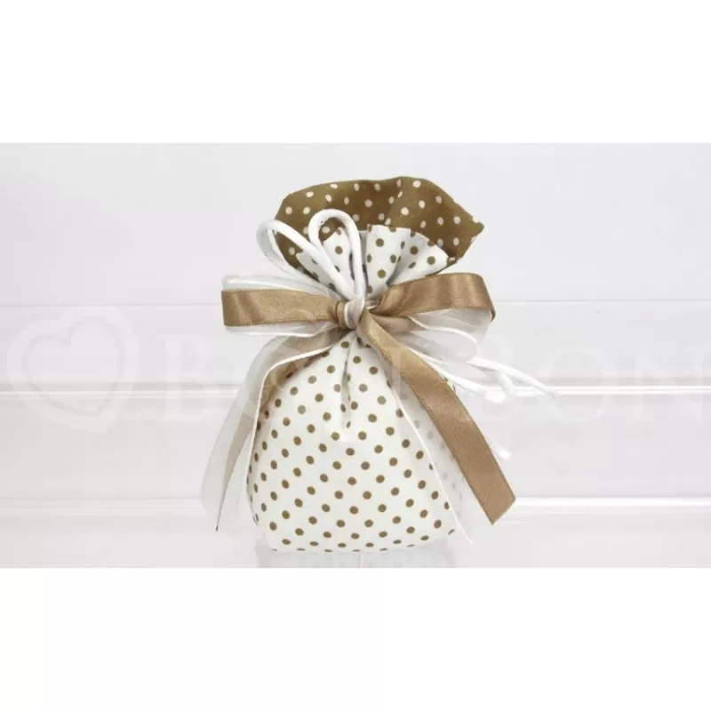 Sacchetto matrimonio pois nocciola busta sfalsata Liete Creazioni - 1