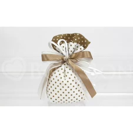 Sacchetto matrimonio pois nocciola busta sfalsata Liete Creazioni - 1