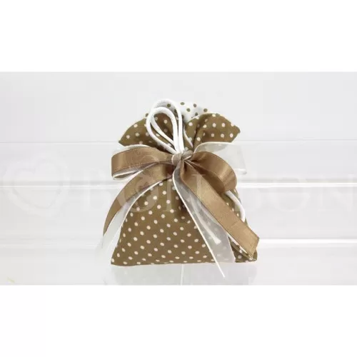 Sacchetto matrimonio pois nocciola busta a Incrocio Liete Creazioni - 1