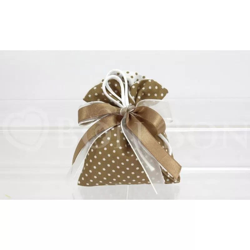 Sacchetto matrimonio pois nocciola busta a Incrocio Liete Creazioni - 1
