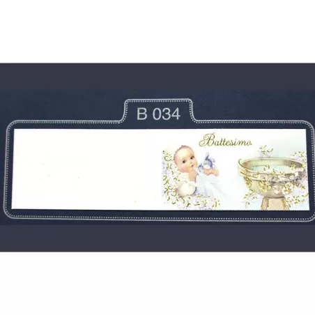 Confezione da 20 bigliettini per battesimo bimbo con fonte battesimale - 1