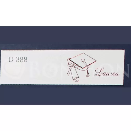 Confezione da 20 bigliettini panna con scritta laurea rossa - 1