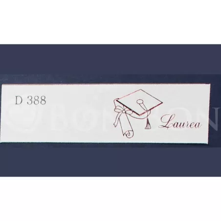 Confezione da 20 bigliettini panna con scritta laurea rossa - 1