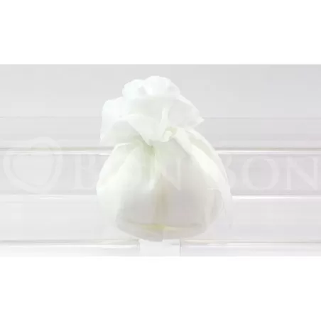 Sacchetto matrimonio organza fagotto grande avorio con rosa Liete Creazioni - 2