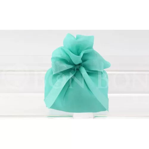 Sacchetto matrimonio 2027 organza fagotto grande tiffany con rosa Liete Creazioni - 1