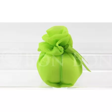 Sacchetto matrimonio 2030 organza fagotto grande Verde con rosa Liete Creazioni - 2