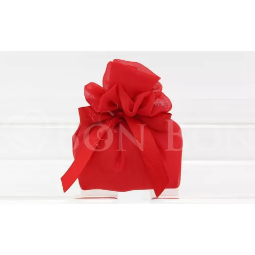 Sacchetto matrimonio 2033 organza Fagotto grande Rosso Liete Creazioni - 1