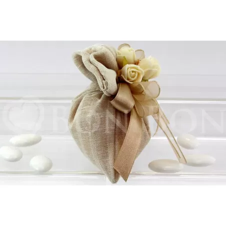 Sacchetto matrimonio 2062 misto natura ecrù busta grande Liete Creazioni - 2