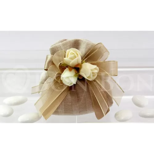 Sacchetto matrimonio 2063 misto natura ecrù fagotto Liete Creazioni - 1