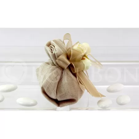 Sacchetto matrimonio 2063 misto natura ecrù fagotto Liete Creazioni - 2