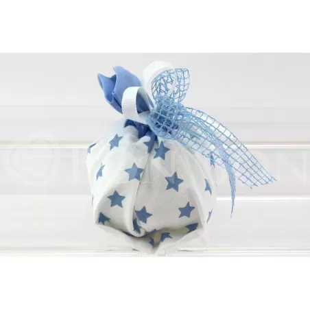 Sacchetto nascita e battesimo 2149 stellina celeste fagotto Liete Creazioni - 2