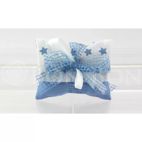 Sacchetto nascita e battesimo 2152 stellina celeste busta lettera grande Liete Creazioni - 1