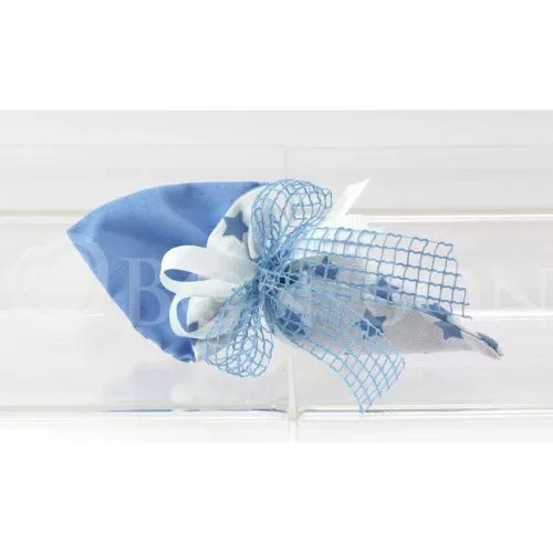 Sacchetto nascita e battesimo 2154 stellina celeste cono Liete Creazioni - 1