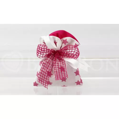 Sacchetto nascita e battesimo 2156 stellina rosa busta incrocio Liete Creazioni - 1