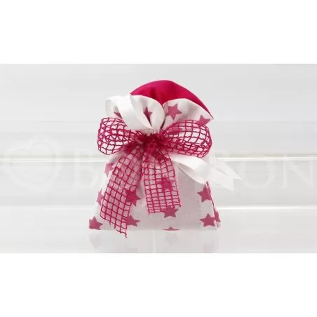 Sacchetto nascita e battesimo 2156 stellina rosa busta incrocio Liete Creazioni - 1