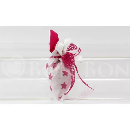 Sacchetto nascita e battesimo 2156 stellina rosa busta incrocio Liete Creazioni - 2