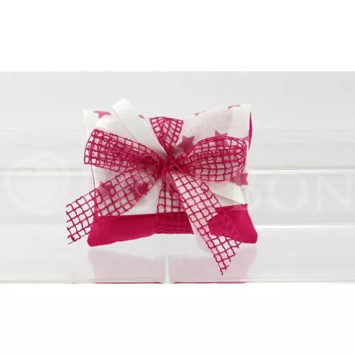 Sacchetto nascita e battesimo 2158 stellina rosa busta lettera grande Liete Creazioni - 1