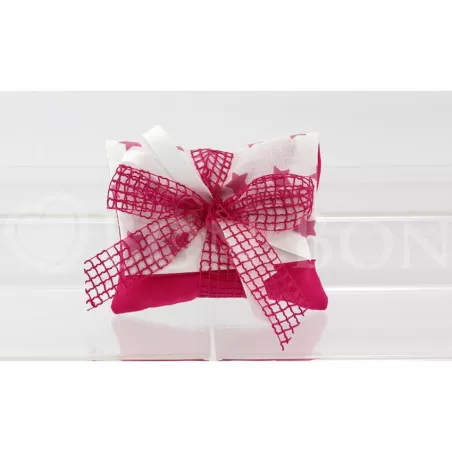 Sacchetto nascita e battesimo 2158 stellina rosa busta lettera grande Liete Creazioni - 1