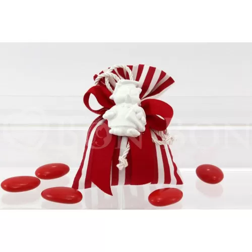 Sacchetto laurea righe rosso busta Liete Creazioni - 1