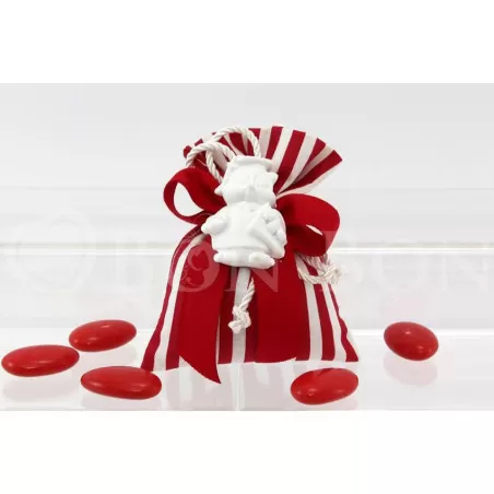 Sacchetto laurea righe rosso busta Liete Creazioni - 1