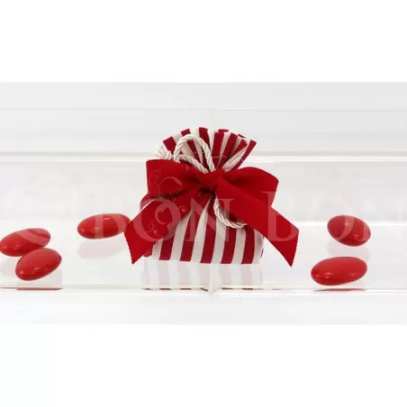 Sacchetto laurea righe rosso fagottino Liete Creazioni - 1