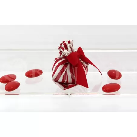 Sacchetto laurea righe rosso fagottino Liete Creazioni - 2