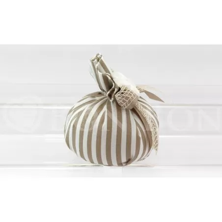 Sacchetto matrimonio 2169 righe nocciola bustone con tondino Liete Creazioni - 2