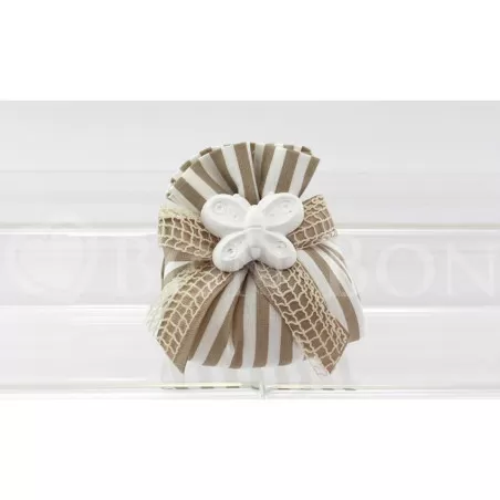 Sacchetto matrimonio 2170 righe nocciola fagotto Liete Creazioni - 1