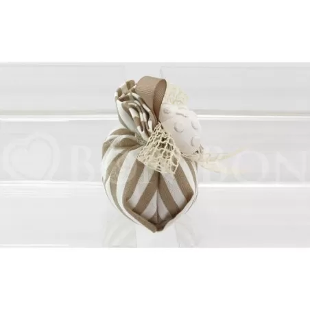 Sacchetto matrimonio 2174 righe nocciola fagottino Liete Creazioni - 2
