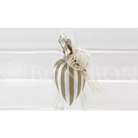 Sacchetto matrimonio 2175 righe nocciola busta piccola Liete Creazioni - 2