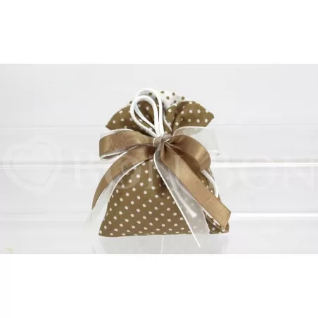 Sacchetto matrimonio 1909 pois nocciola busta a incrocio Liete Creazioni - 1