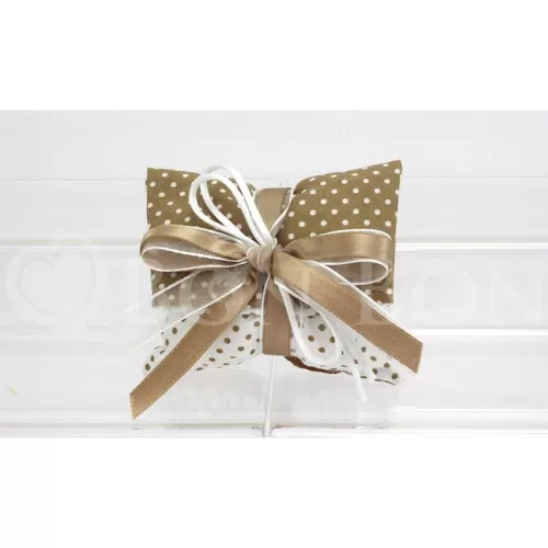 Sacchetto matrimonio 1906 pois nocciola busta lettera grande Liete Creazioni - 1