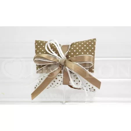 Sacchetto matrimonio 1906 pois nocciola busta lettera grande Liete Creazioni - 1