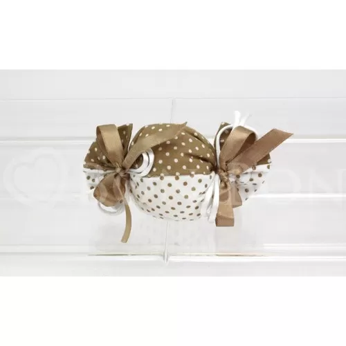 Sacchetto matrimonio 1910-c pois nocciola caramella Liete Creazioni - 1