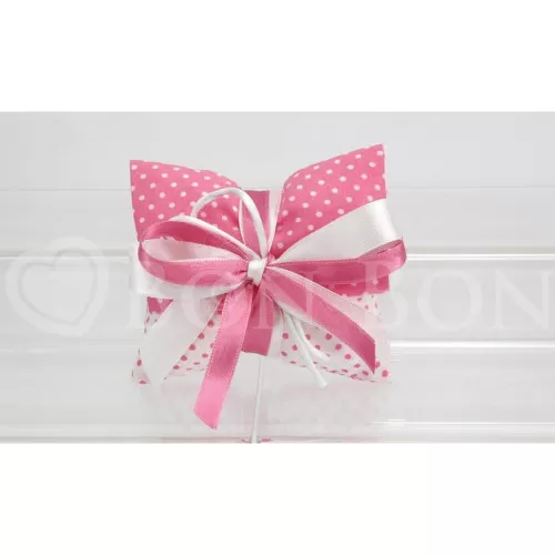 Sacchetto nascita e battesimo 1892 pois rosa busta lettera grande Liete Creazioni - 1