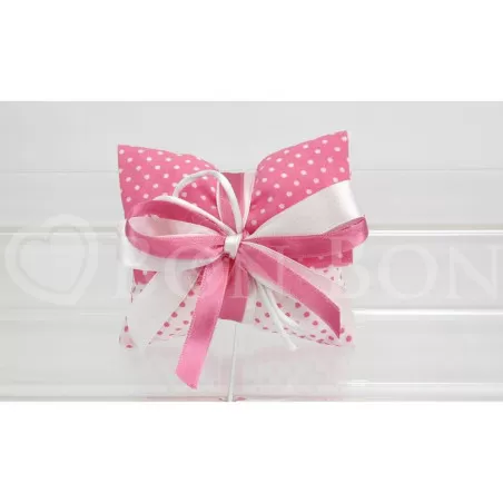 Sacchetto nascita e battesimo 1892 pois rosa busta lettera grande Liete Creazioni - 1