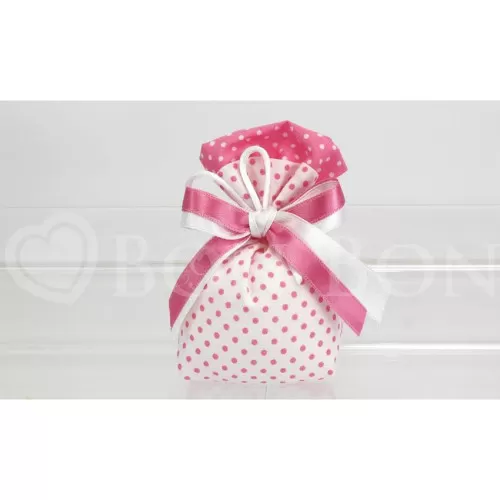 Sacchetto nascita e battesimo 1894 pois rosa busta sfalsata Liete Creazioni - 1