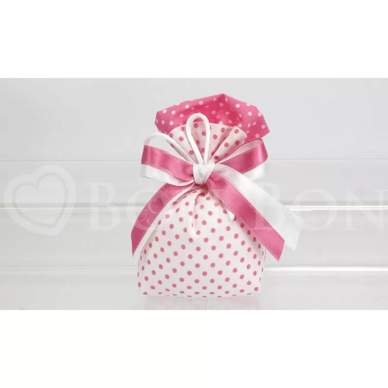 Sacchetto nascita e battesimo 1894 pois rosa busta sfalsata Liete Creazioni - 1