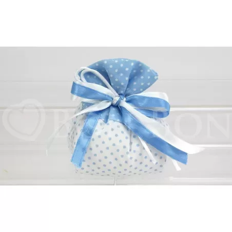 Sacchetto nascita e battesimo 1898 pois celeste fagotto Liete Creazioni - 1