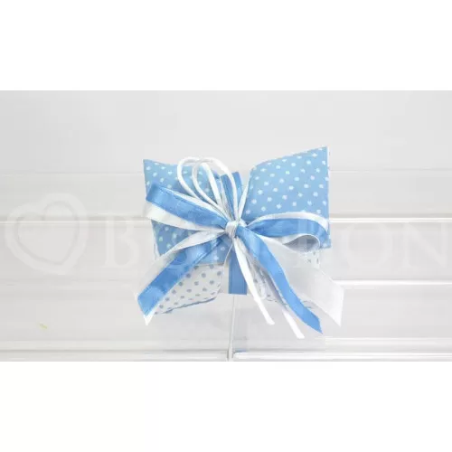 Sacchetto nascita e battesimo 1899 pois celeste busta lettera grande Liete Creazioni - 1