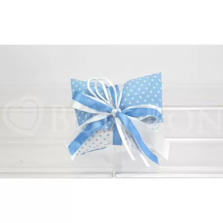 Sacchetto nascita e battesimo 1899 pois celeste busta lettera grande Liete Creazioni - 1