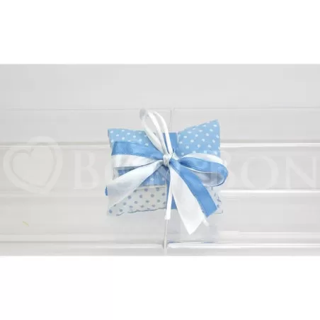 Sacchetto nascita e battesimo 1900 pois celeste busta lettera piccola Liete Creazioni - 1