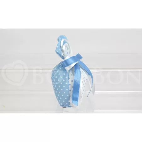 Sacchetto nascita e battesimo 1901 pois celeste busta sfalsata Liete Creazioni - 2