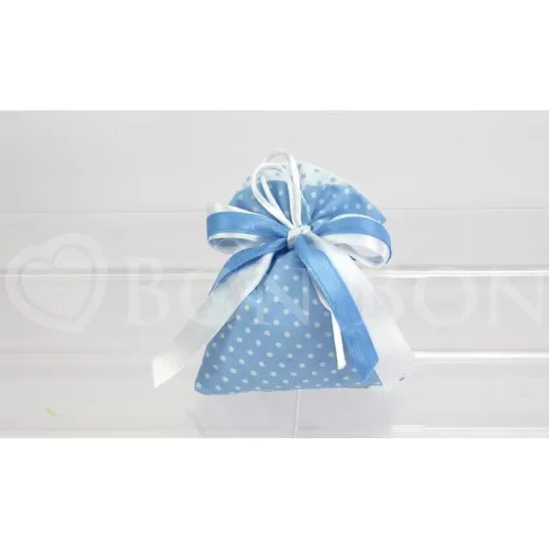 Sacchetto nascita e battesimo 1902 pois celeste busta incrocio Liete Creazioni - 1