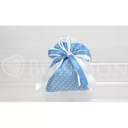 Sacchetto nascita e battesimo 1902 pois celeste busta incrocio Liete Creazioni - 1